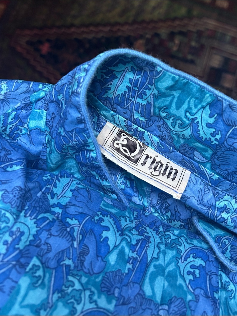 Vintage Origin Dress in Liberty of London Blue Paisley Long Sleeve Dress sz M